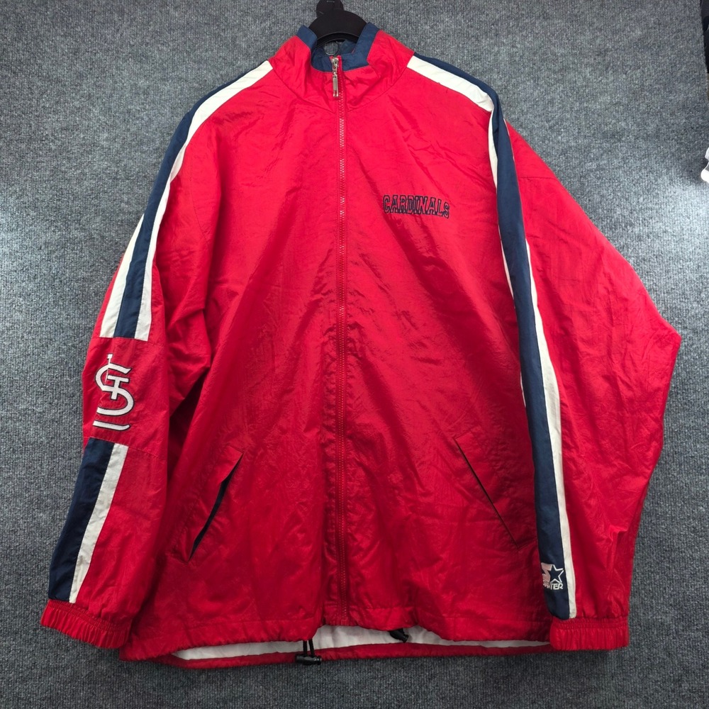Vintage‎ Starter St Louis Cardinals Red Baseball Jacket Mens XXL Full Zip MLB